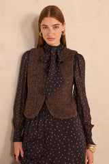 PHARELL PUMPKIN BLENDED WOOL TWEED VEST