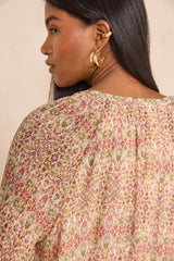 DAMIA LONG-SLEEVED PRINTED BLOUSE