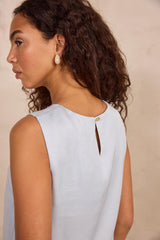 DAVID SKY BLUE SLEEVELESS TOP