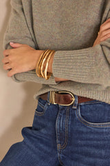BRADLEY ALMOND CASHMERE SWEATER