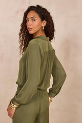 BABYLON LEAF LONG SLEEVE BLOUSE