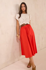 DAVENPORT SHORT-SLEEVED EMBROIDERED BLOUSE