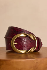VALENTIN BURGUNDY LEATHER BELT