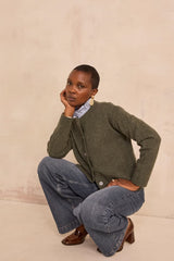 ALVIN SAGE WOOL BLEND CARDIGAN