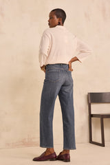 RUDY LIGHT WASHED STRAIGHT CROPPED JEANS