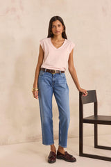DELYA LIGHT PINK COTTON T-SHIRT