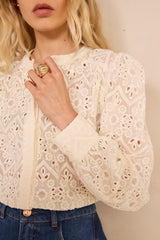 CAMOMILLE LONG SLEEVE EMBROIDERED BLOUSE