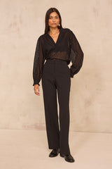 LOUISON BLACK WIDE TROUSERS