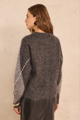ALPHA ANTHRACITE MOHAIR CARDIGAN