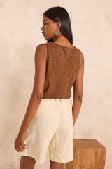 LOVE CARAMEL COTTON AND HEMP TANK TOP