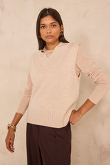 ALEX SLEEVELESS WOOL BLEND SWEATER