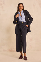 LOLA NAVY WIDE TROUSERS
