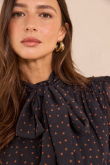 SPIRIT LONG-SLEEVED POLKA DOT BLOUSE