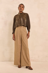 FLAUBERT HIGH-WAISTED BRONZE TROUSERS