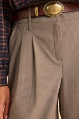 LILY WIDE BEIGE VISCOSE BLEND TROUSERS