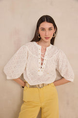 DIANE EMBROIDERED BLOUSE