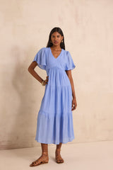 CAMILLE FLOWY SHORT-SLEEVED DRESS