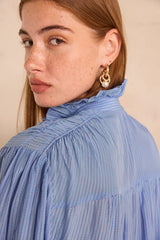 MONA STRIPED LONG-SLEEVE BLOUSE