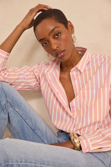 DHARMA LONG-SLEEVED STRIPED COTTON SHIRT