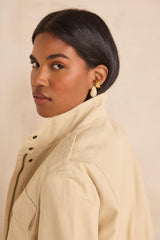 CLEAR CREAM COTTON SAFARI JACKET