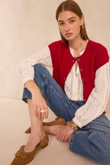 ARTHUR RED SLEEVELESS CASHMERE SWEATER