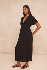 REBECCA SHORT-SLEEVED FLOWING DRESS