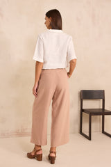 TINO PINK WIDE LINEN TROUSERS