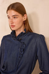 MILAN LONG SLEEVE DENIM BLOUSE