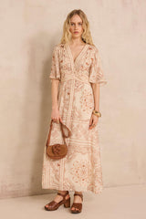 BRANA PRINTED FLUID DRESS