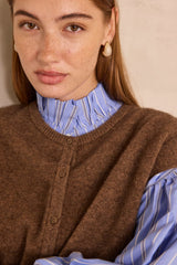 ADAM BROWN SLEEVELESS CARDIGAN