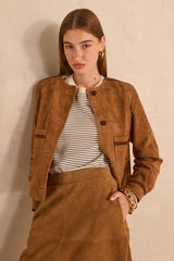 BETTY CAMEL SUEDE JACKET