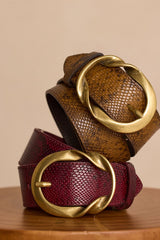 VALENTIN CAMEL LEATHER BELT
