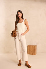 ANNA CREAM COTTON TANK TOP