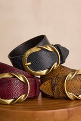 VALENTIN BURGUNDY LEATHER BELT