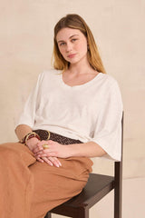 LIANA CREAM 3/4 SLEEVE T-SHIRT