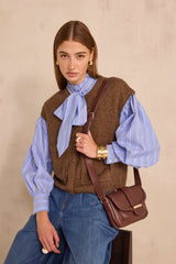 MORGANE STRIPED LAVALLIERE BLOUSE