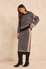 VALERIE STRAIGHT KNIT WOOL SKIRT
