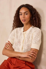 PLUME SHORT SLEEVE COTTON CARDIGAN