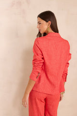 SIMONE GERANIUM LINEN BLEND TAILORED JACKET