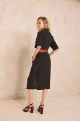 BETANIE STRAIGHT LINEN FLOWY DRESS
