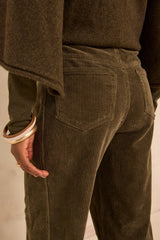 ROBINSON KHAKI CORDUROY TROUSERS