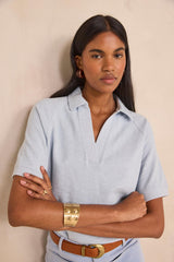 LEXY LIGHT BLUE SHORT SLEEVE COTTON T-SHIRT