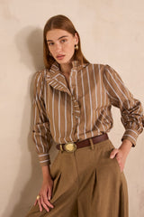 SALIA STRIPED COTTON BLOUSE