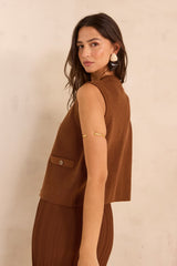 PIERRO SLEEVELESS COTTON CARDIGAN