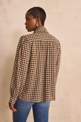 SPIRIT CHECKED VISCOSE BLEND BLOUSE