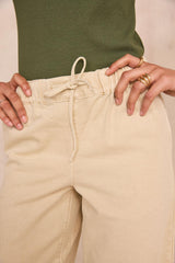 MALO NATURAL WIDE COTTON TROUSERS