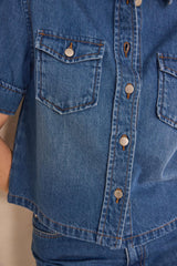 DIEGO BLUE SHORT-SLEEVE DENIM SHIRT