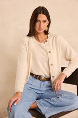 BILLY BIS CREAM CASHMERE CARDIGAN