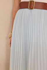 ODESSA SKY BLUE PLEATED MIDI SKIRT