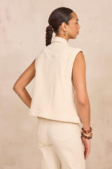 VANESSA BRAIDED SLEEVELESS JACKET